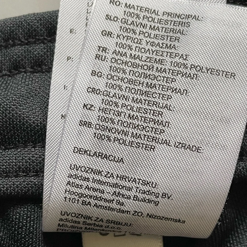 Adidas Youth Jogger Pants Dark Grey w/ Three Stripe Size M